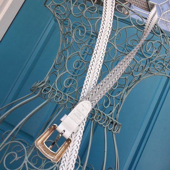 Genuine Leather Belt Braided White Woven Multi Loop Real Leather Belt Womens main image 7